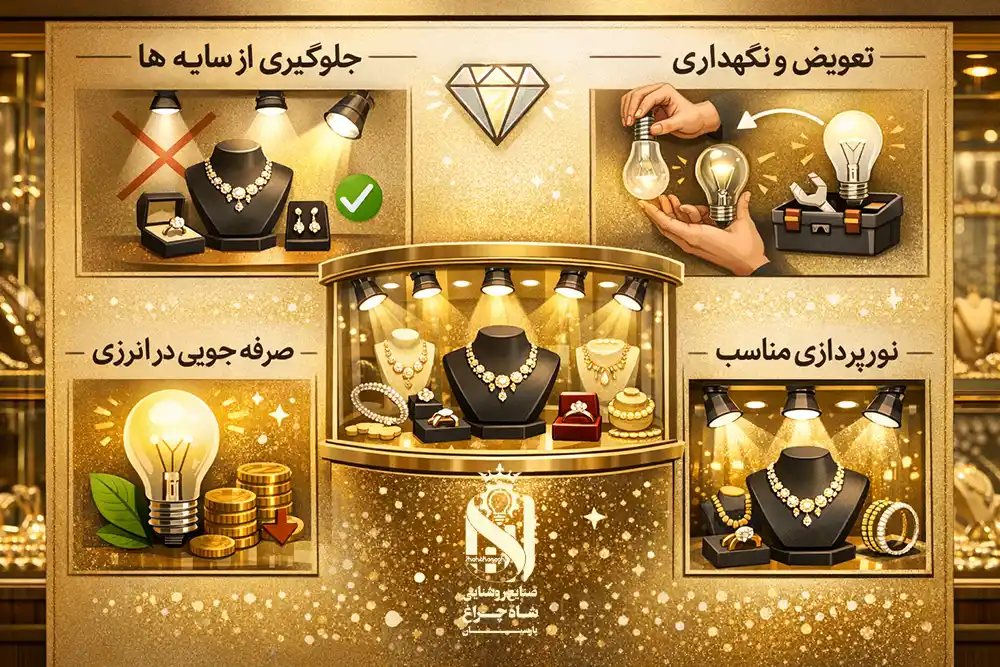 نکات کاربردی انتخاب بهترین لامپ برای ویترین طلا فروشی